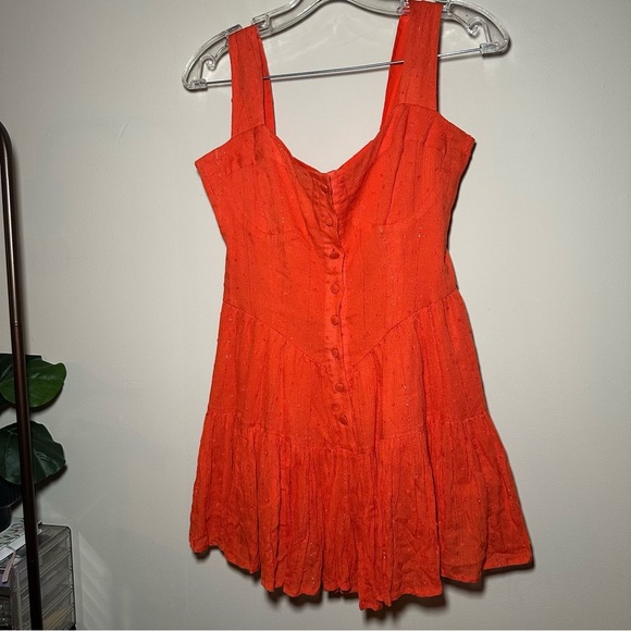 PQSwim Everly Romper Vibrant Orange Flowy Summer Vacation Resortwear Staple XS/S - Picture 2 of 16